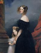 Claude Marie Dubufe with her daughter china oil painting artist